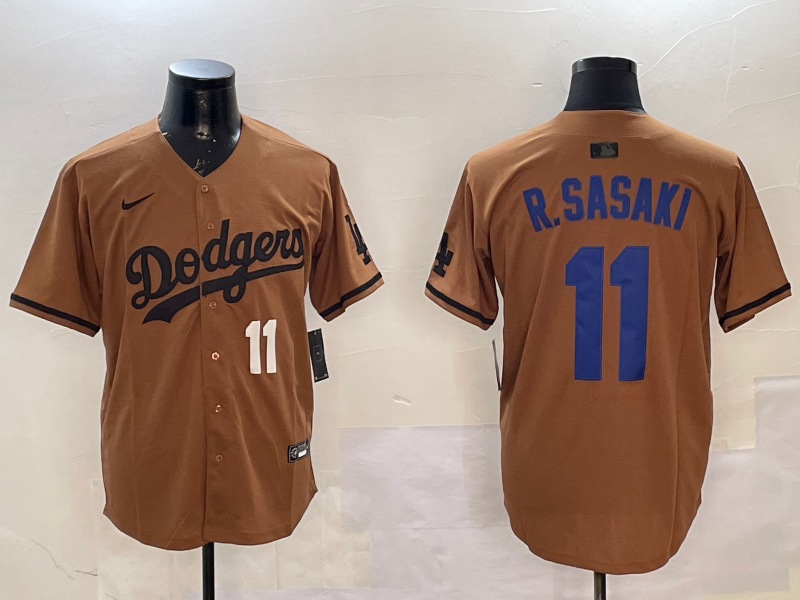 Men Los Angeles Dodgers #11 R Sasaki yellow 2025 MLB nike jersey style 15->los angeles dodgers->MLB Jersey